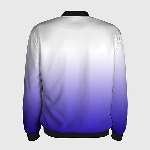 Мужской бомбер Градиент белый ультрамарин / 3D-Черный – фото 2