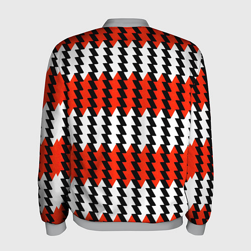 Мужской бомбер Вертикальные красно-белые полосы / 3D-Меланж – фото 2