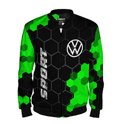 Бомбер мужской Volkswagen green sport hexagon, цвет: 3D-черный