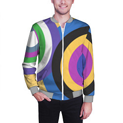 Бомбер мужской Разноцветные круги, абстракция, цвет: 3D-меланж — фото 2