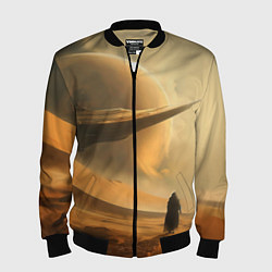 Бомбер мужской Пустыня и космический корабль - Дюна, цвет: 3D-черный
