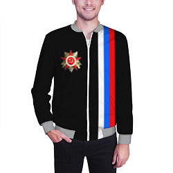 Бомбер мужской Великая отечественная - триколор полосы, цвет: 3D-меланж — фото 2