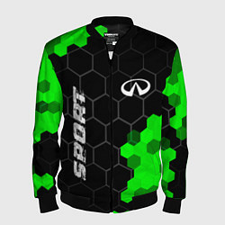 Бомбер мужской Infiniti green sport hexagon, цвет: 3D-черный