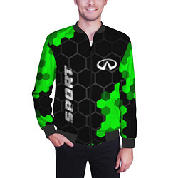 Бомбер мужской Infiniti green sport hexagon, цвет: 3D-черный — фото 2