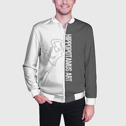 Бомбер мужской Hippopotamus art, цвет: 3D-белый — фото 2