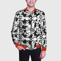 Бомбер мужской Абстрактный узор из кругов и овалов, цвет: 3D-красный — фото 2