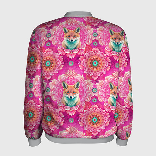 Мужской бомбер Лисица и паттерн / 3D-Меланж – фото 2