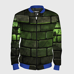 Мужской бомбер Зеленые неоновые кирпичи