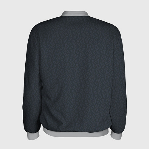 Мужской бомбер Тёмный серый однотонный паттерн / 3D-Меланж – фото 2