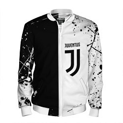 Бомбер мужской Juventus краски текстура спорт, цвет: 3D-белый