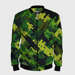 Бомбер мужской Camouflage - pattern ai art, цвет: 3D-черный