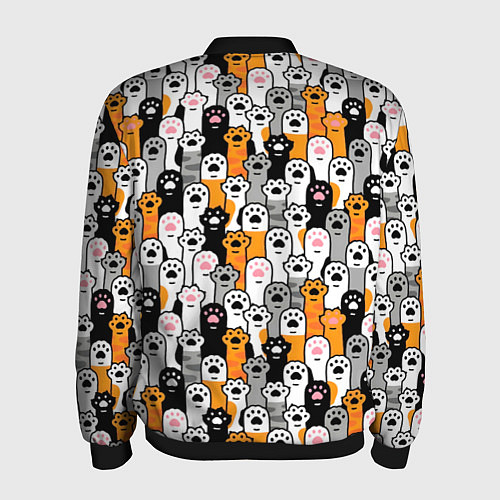 Мужской бомбер Кошачьи лапы / 3D-Черный – фото 2