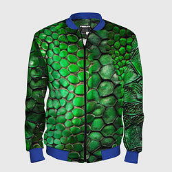 Бомбер мужской Зеленая змеиная кожа, цвет: 3D-синий
