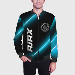 Бомбер мужской Ajax неоновые лампы, цвет: 3D-черный — фото 2