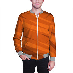 Бомбер мужской Тёмный оранжевый полосами, цвет: 3D-меланж — фото 2