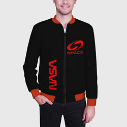 Бомбер мужской Nasa space red logo, цвет: 3D-красный — фото 2