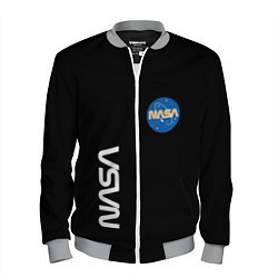 Бомбер мужской NASA logo usa space, цвет: 3D-меланж