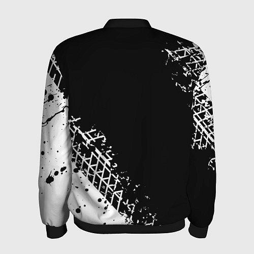 Мужской бомбер Ниссан: следы от шин / 3D-Черный – фото 2