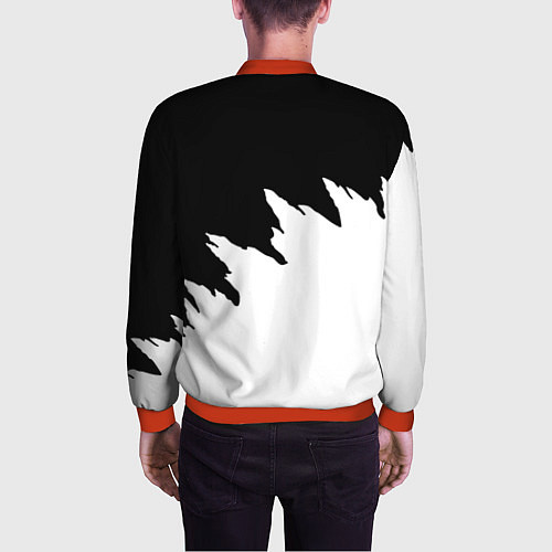 Мужской бомбер Ведьмак белое лого краски / 3D-Красный – фото 4