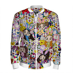 Бомбер мужской Right now NewJeans and Takashi Murakami, цвет: 3D-белый