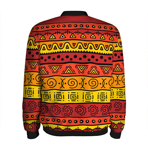 Мужской бомбер Африканские этнический орнамент / 3D-Черный – фото 2