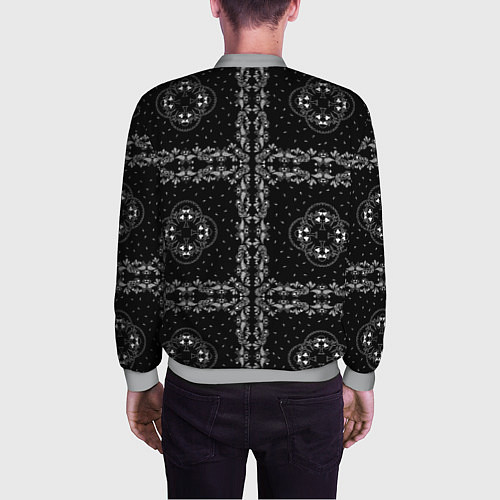 Мужской бомбер Трефовая масть узор / 3D-Меланж – фото 4