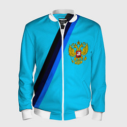Бомбер мужской Россия спортивная геометрия, цвет: 3D-белый