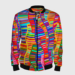 Бомбер мужской Абстрактная полноцветная живопись, цвет: 3D-черный