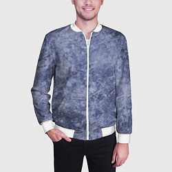 Бомбер мужской Абстракция - синий лёд, цвет: 3D-белый — фото 2