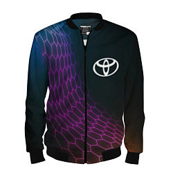 Бомбер мужской Toyota neon hexagon, цвет: 3D-черный