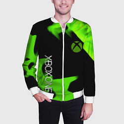 Бомбер мужской Xbox one green flame, цвет: 3D-белый — фото 2