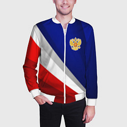 Бомбер мужской Россия - униформа федерации, цвет: 3D-белый — фото 2