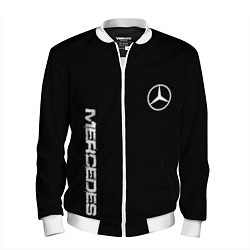 Бомбер мужской Mercedes benz logo white auto, цвет: 3D-белый