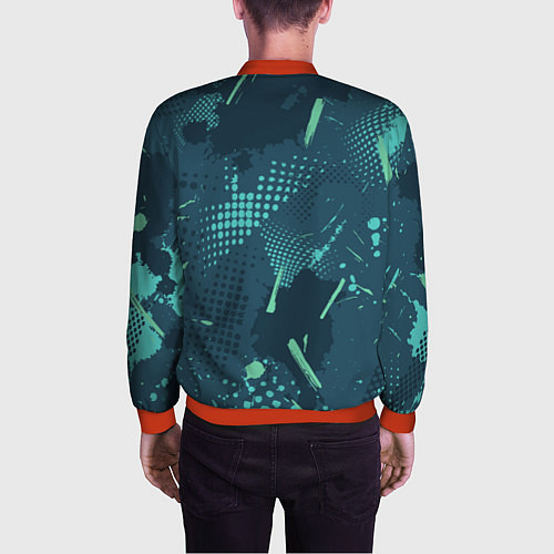 Мужской бомбер Яркий абстрактный узор для спорта / 3D-Красный – фото 4