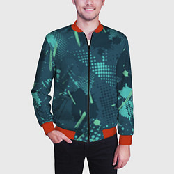 Бомбер мужской Яркий абстрактный узор для спорта, цвет: 3D-красный — фото 2