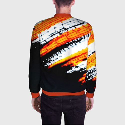 Мужской бомбер RUST краски текстура абстрактная / 3D-Красный – фото 4