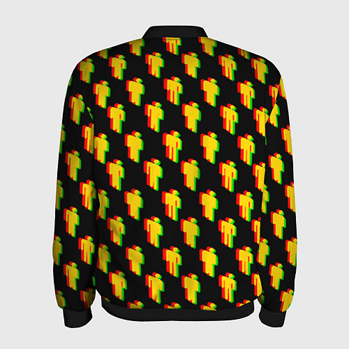 Мужской бомбер Billie Eilish glitch pattern / 3D-Черный – фото 2