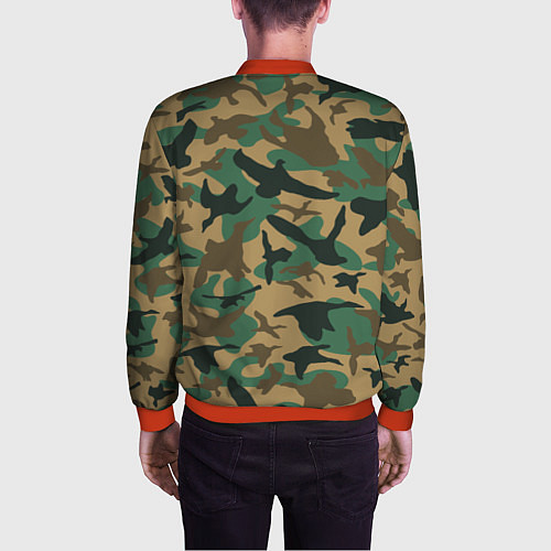 Мужской бомбер Армейский камуфляж текстура / 3D-Красный – фото 4