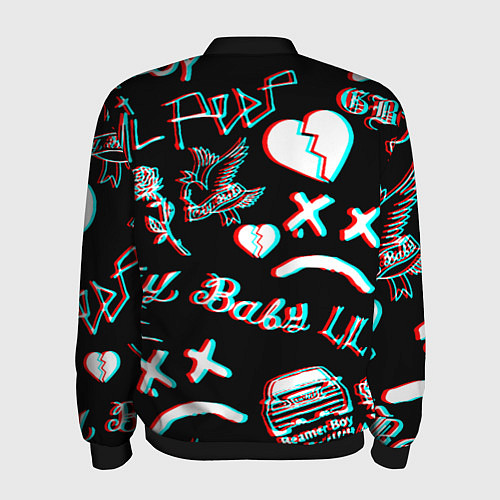 Мужской бомбер Lil Peep logo glitch / 3D-Черный – фото 2