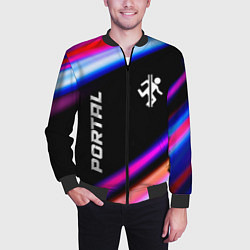 Бомбер мужской Portal fast light neon stripes, цвет: 3D-черный — фото 2