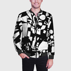 Бомбер мужской Модная абстракция - нейроарт, цвет: 3D-черный — фото 2