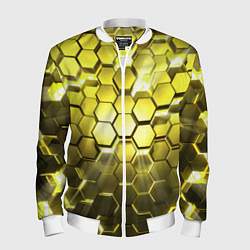 Бомбер мужской Золотые соты, цвет: 3D-белый