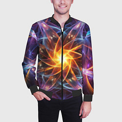 Бомбер мужской Закрученная абстракция, цвет: 3D-черный — фото 2