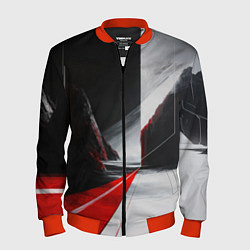 Бомбер мужской Футуристичный пейзаж в стиле авангард, цвет: 3D-красный