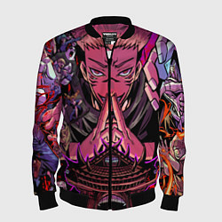 Бомбер мужской Магическая битва Сукуна расширение территории, цвет: 3D-черный