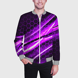 Бомбер мужской Неоновая броня текстура, цвет: 3D-меланж — фото 2