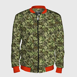 Бомбер мужской Милитари деньги, цвет: 3D-красный