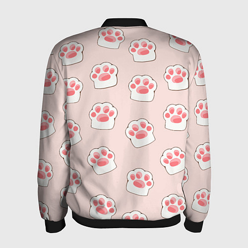 Мужской бомбер Милые отпечатки пушистых лапок / 3D-Черный – фото 2