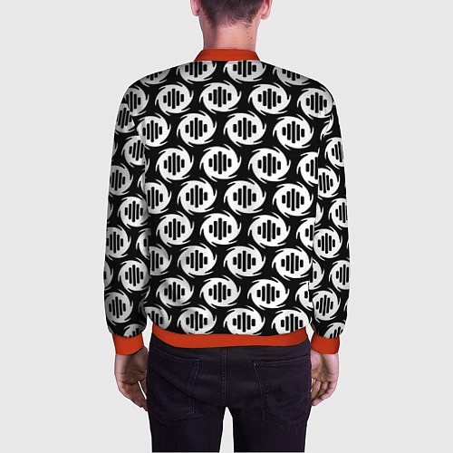 Мужской бомбер Serious Sam logo pattern / 3D-Красный – фото 4