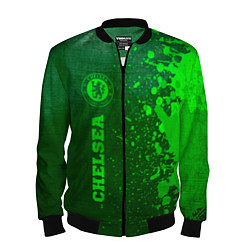 Мужской бомбер Chelsea - green gradient по-вертикали